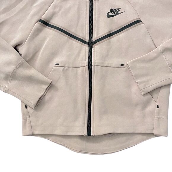 Nike Girls Tech Fleece Full-Zip Hoodie Pink Oxford Black Size Small CZ2570-601 - Picture 4 of 16